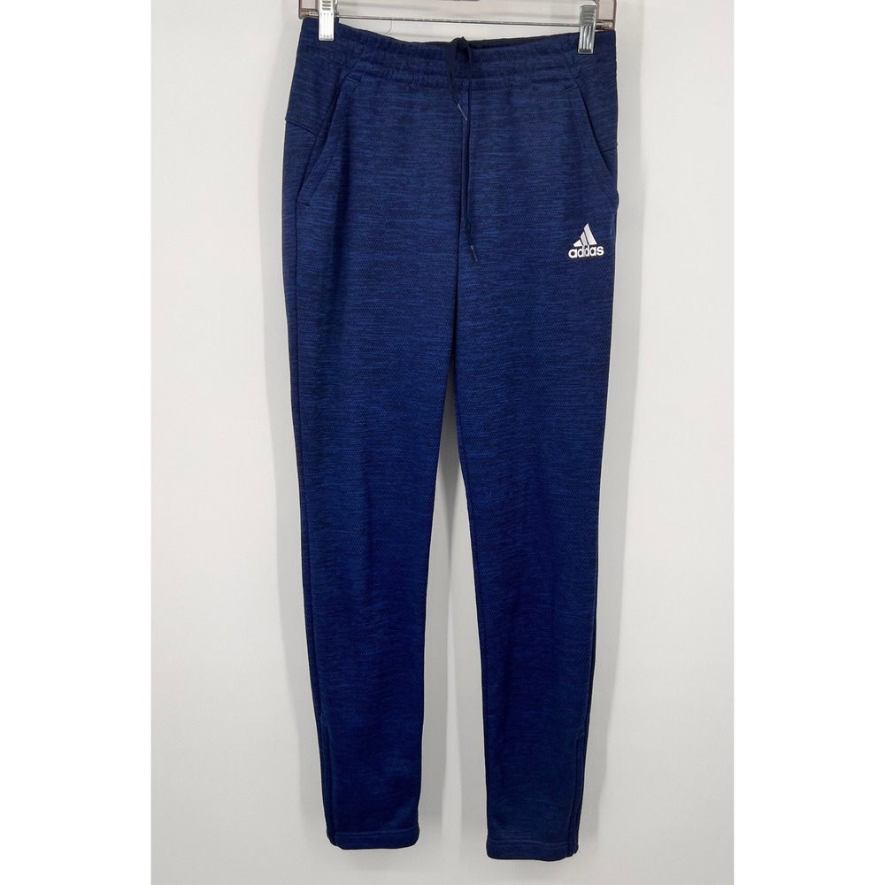 Adidas Climalite Mens Small Navy Blue Space Dye Tapered Joggers Track Pants